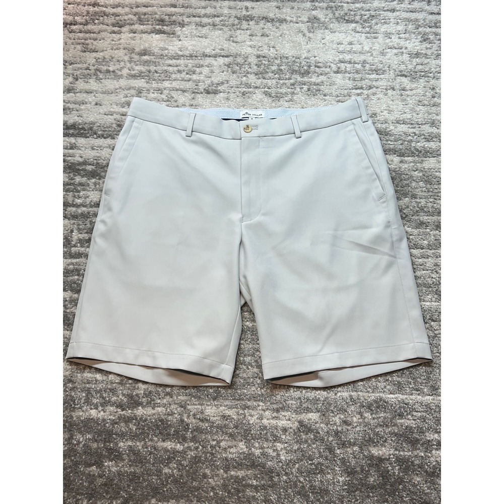 Peter Millar Golf Shorts Mens 35 Gray Performance EB82 MEOEB82
